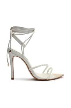 Outlet Jhessy White Lace-Up Heel Shoes