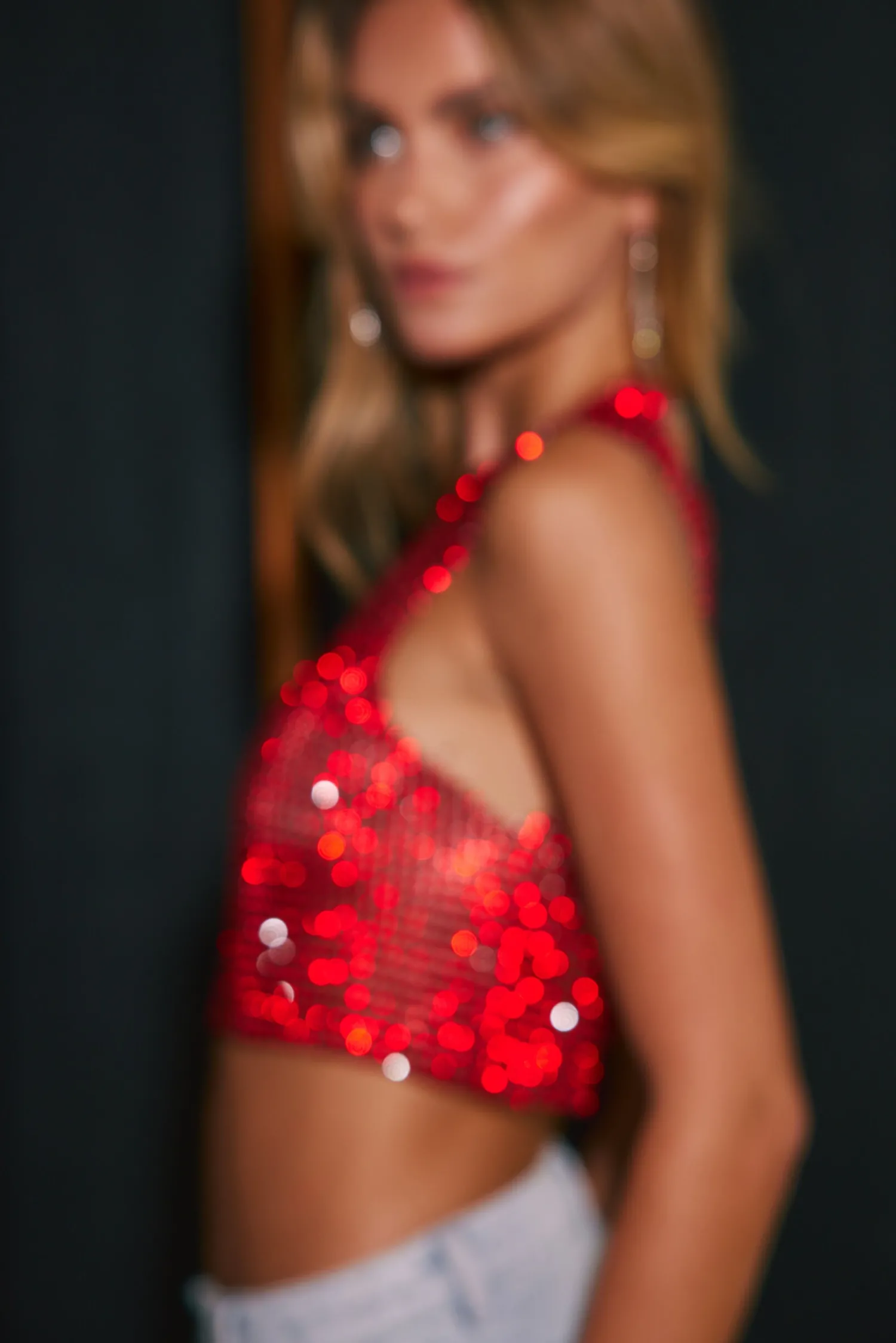 Sale She's a Gem Red Rhinestone Tank Date Night Tops|Going Out Tops