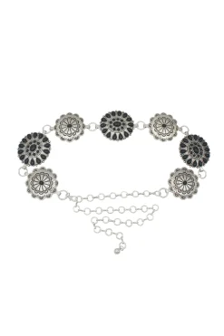 Best Silverado Silver and Black Statement Chain Belt Belts|Festival Shoes + Accessories