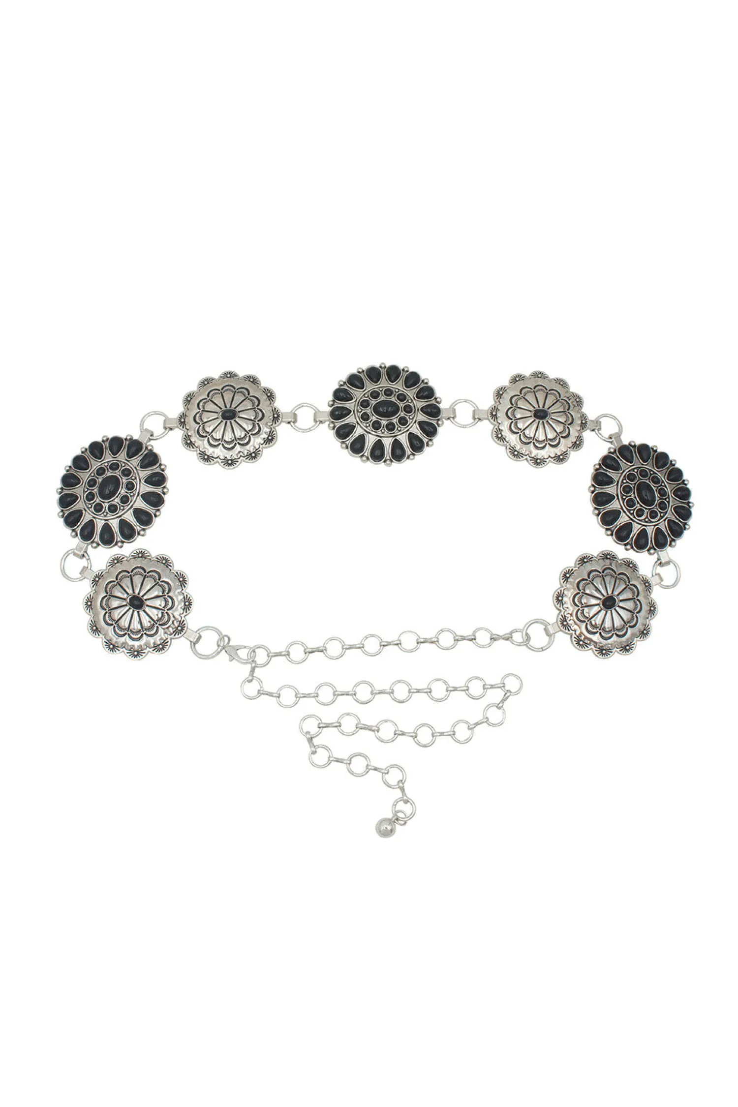 Best Silverado Silver and Black Statement Chain Belt Belts|Festival Shoes + Accessories