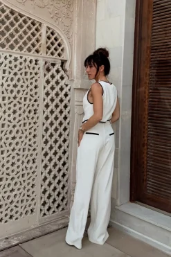 Hot Skylar White Trousers Work Wear Bottoms|Bridal Bottoms
