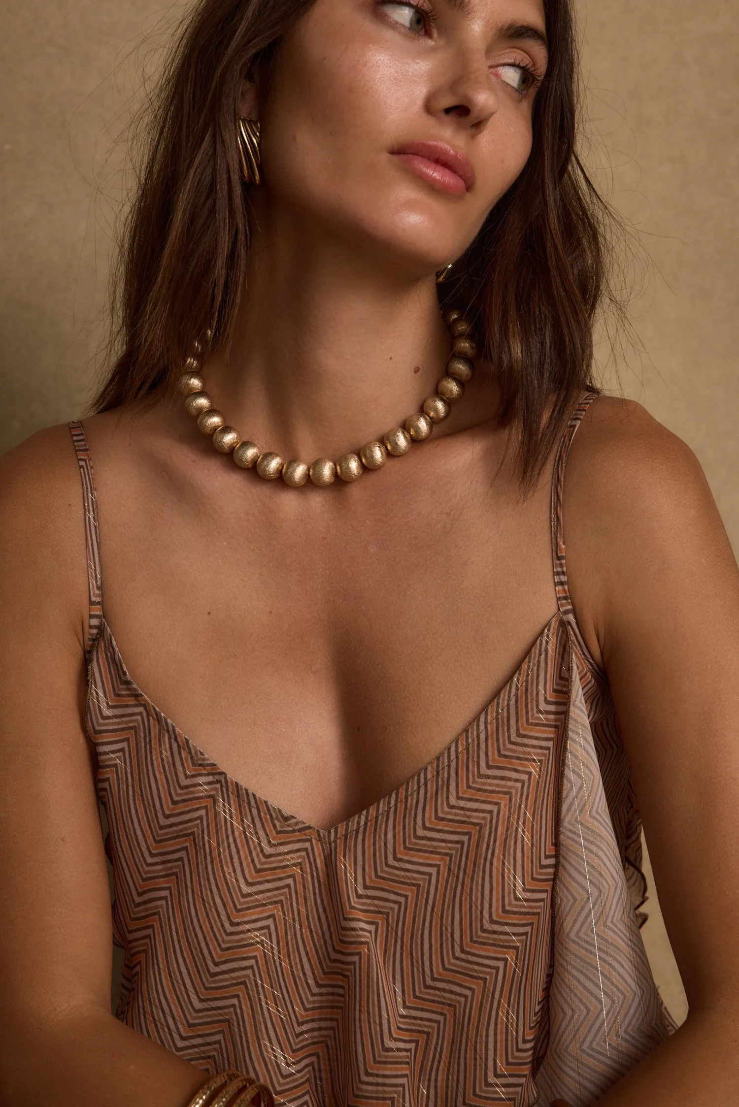 Online Solstice Gold Beaded Necklace Jewelry|Golden Hour Bachelorette