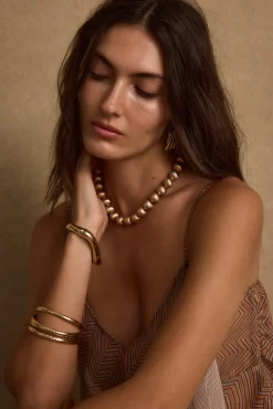 Online Solstice Gold Beaded Necklace Jewelry|Golden Hour Bachelorette
