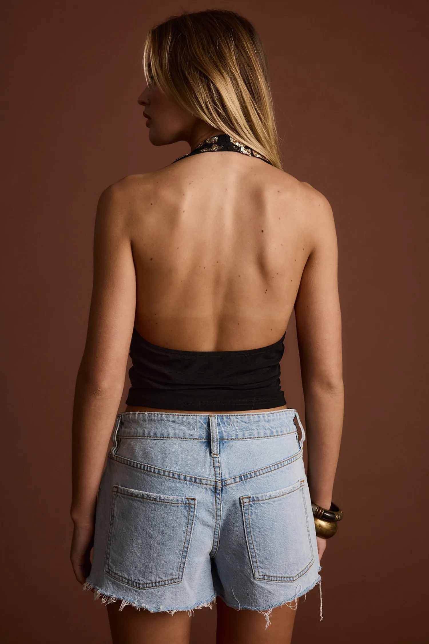 Outlet Solstice Gold Floral Embellished Mesh Crop Top Date Night Tops|Going Out Tops