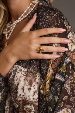 Sale Standout Tigers Eye Cross Ring Jewelry|Festival Shoes + Accessories