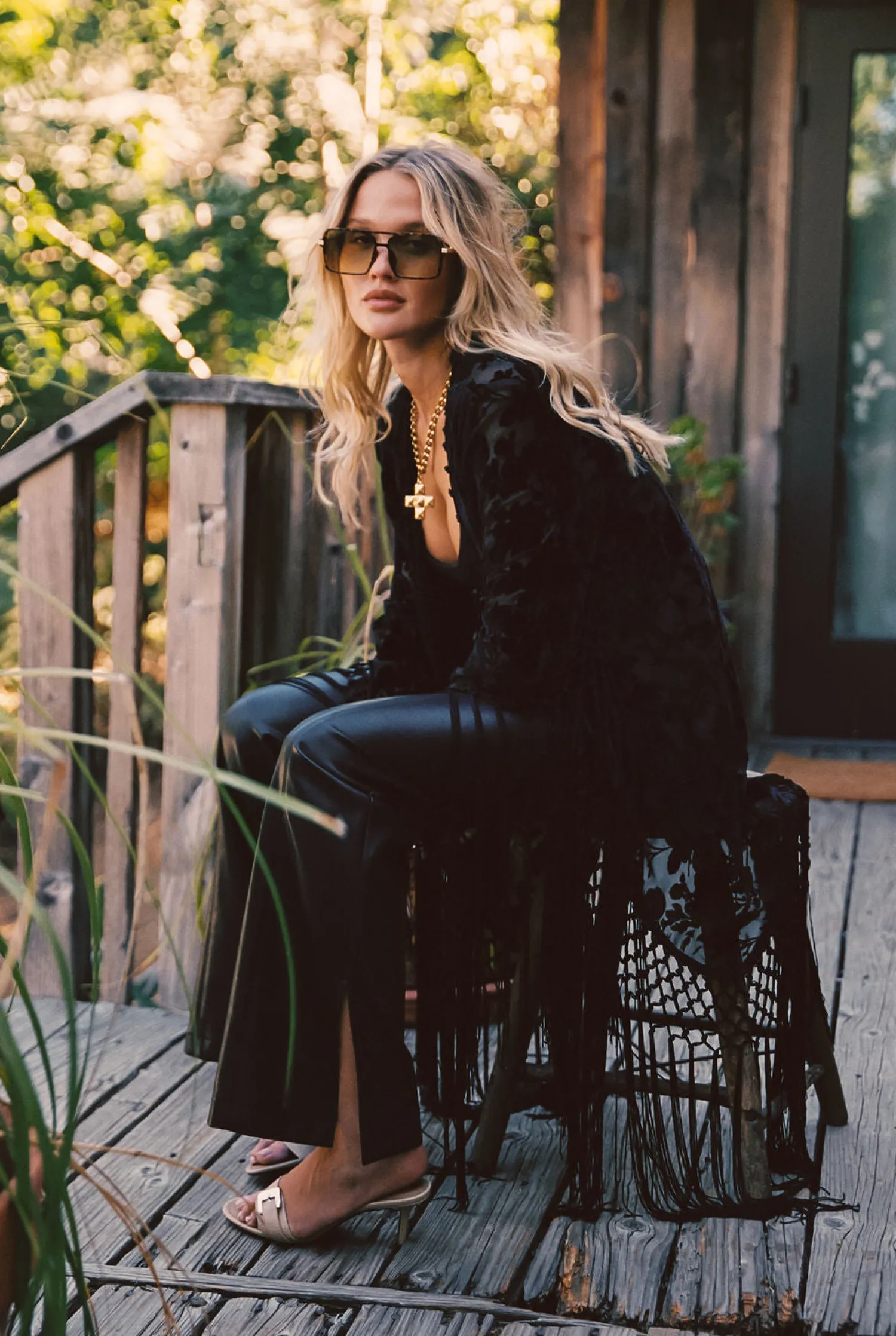 Outlet Stone Black Velvet Burnout Kimono Long Sleeves|Festival Tops