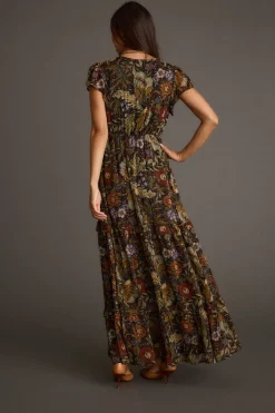 Fashion Sundance Floral Paisley Maxi Dress Day Dresses|Wedding Guest Dresses