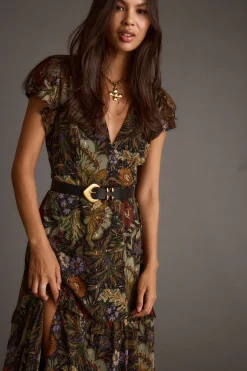 Fashion Sundance Floral Paisley Maxi Dress Day Dresses|Wedding Guest Dresses