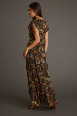 Fashion Sundance Floral Paisley Maxi Dress Day Dresses|Wedding Guest Dresses