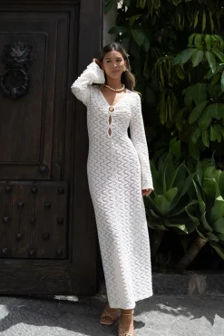 Hot Tatiana Crochet O Ring Maxi Dress The White Edit|Seashells + Wedding Bells