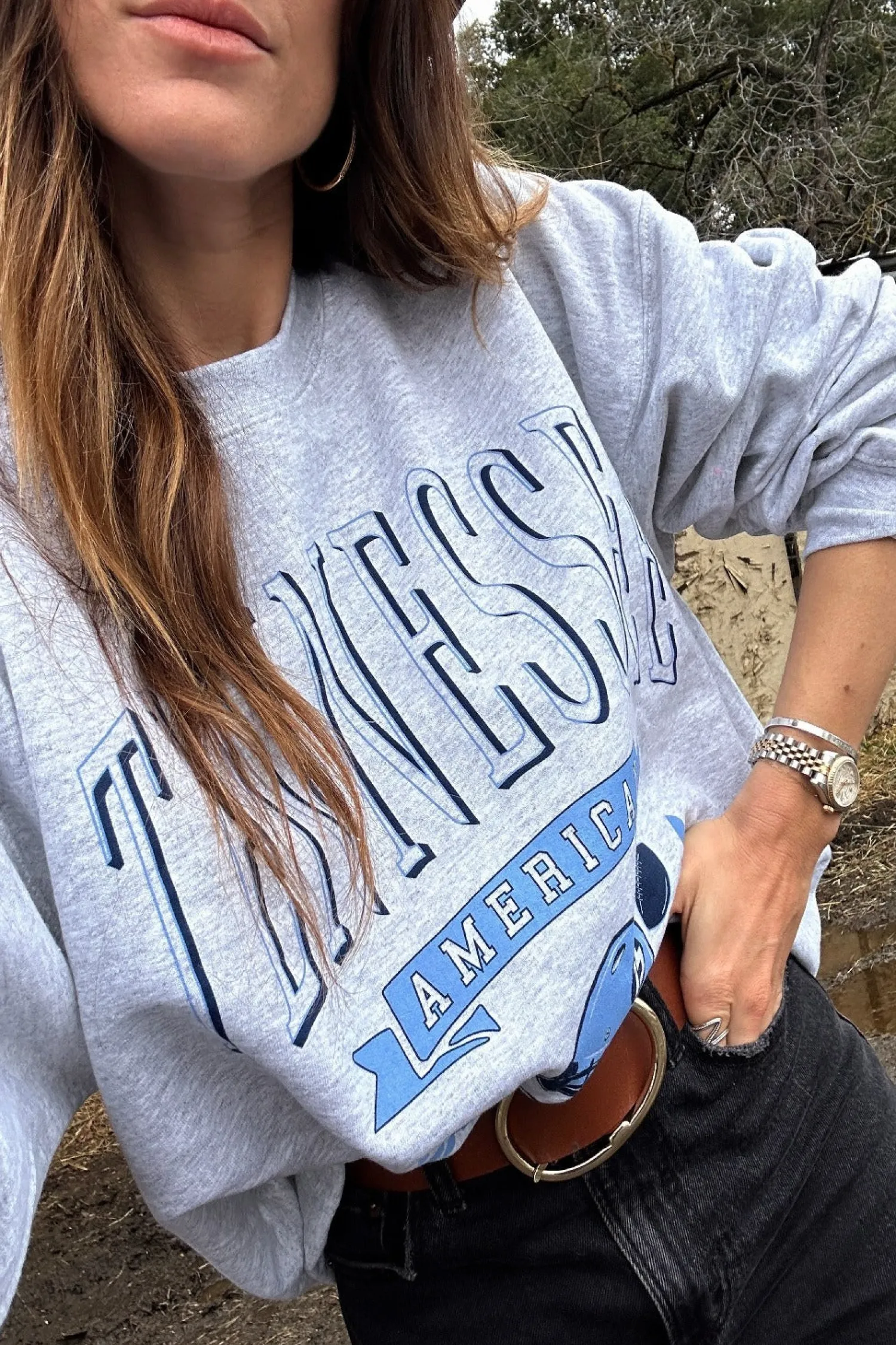 Outlet Tennessee Grey Crewneck Sweater Long Sleeves