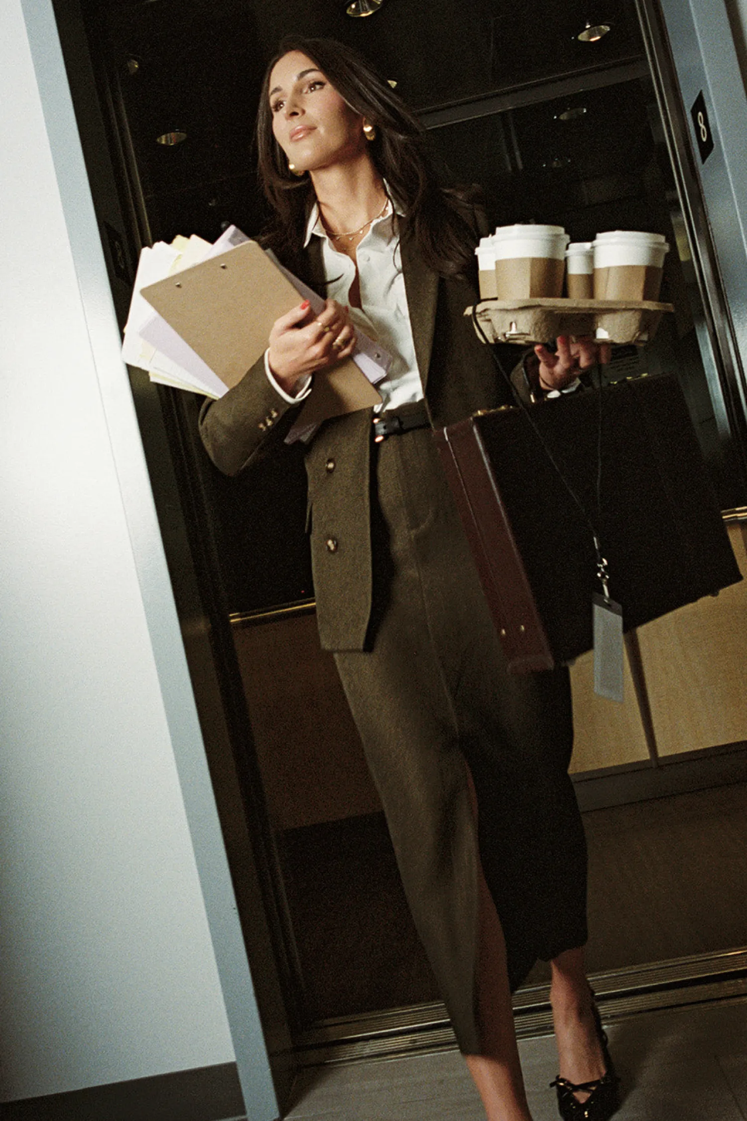 New Tory Mocha Twill Blazer Jackets|Sets