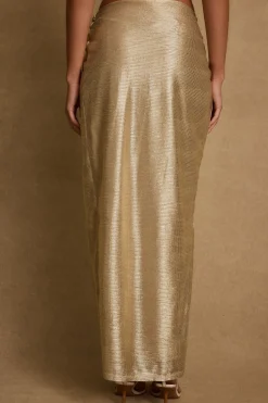 Discount Toulouse Metallic Gold Maxi Skirt Skirts|Honeymoon