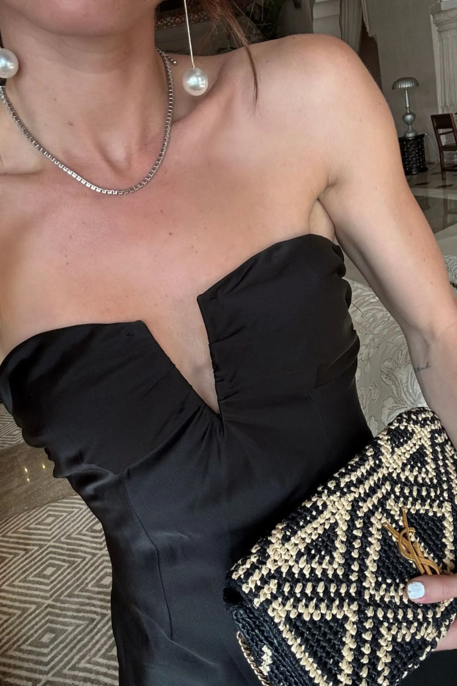 Online Valeria Black Strapless Satin Maxi Dress Wedding Guest Dresses|Maxi Dresses