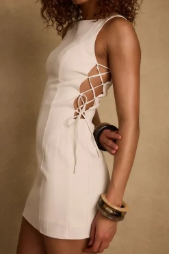 Best Vela Natural Linen Mini Dress The White Edit|Date Night Dresses