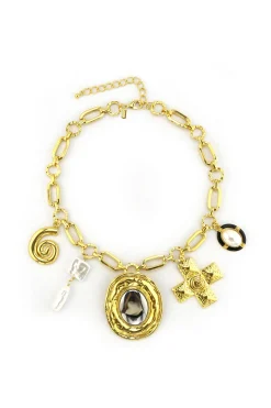 New Verona Gold and Black Charm Necklace Jewelry|Golden Hour Bachelorette