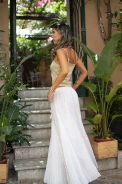 Hot Violetta White Gauze Maxi Skirt Skirts|The White Edit