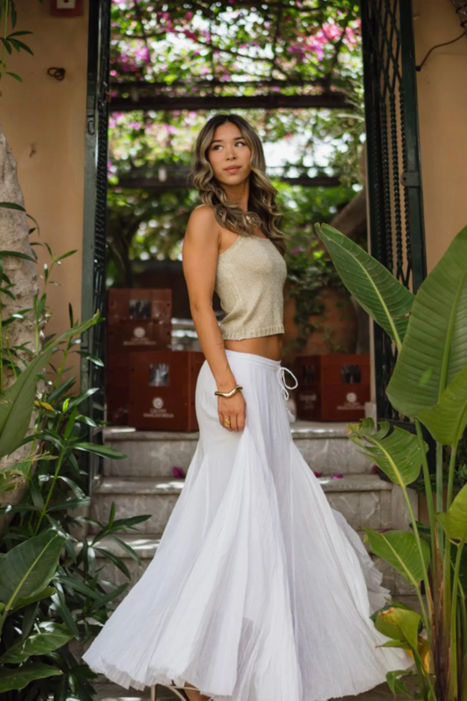 Hot Violetta White Gauze Maxi Skirt Skirts|The White Edit