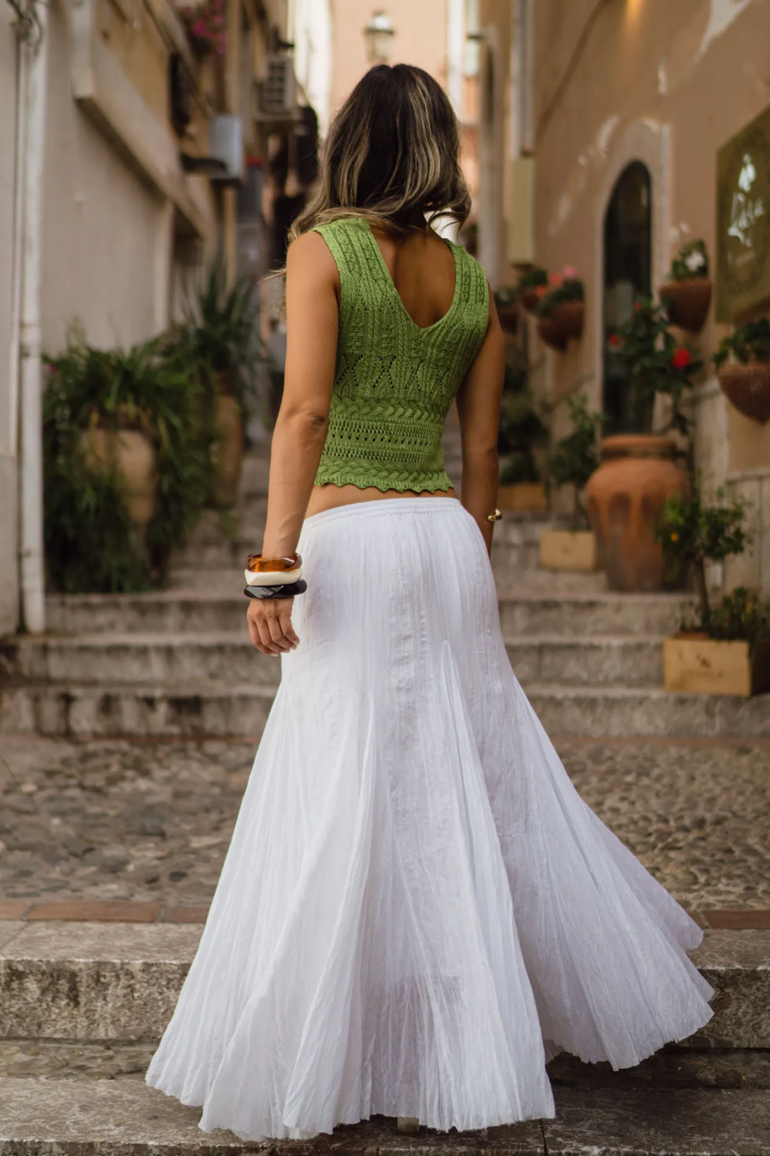 Hot Violetta White Gauze Maxi Skirt Skirts|The White Edit