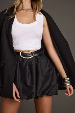New Viper Black Bubble Mini Skirt Date Night Bottoms|Going Out Bottoms