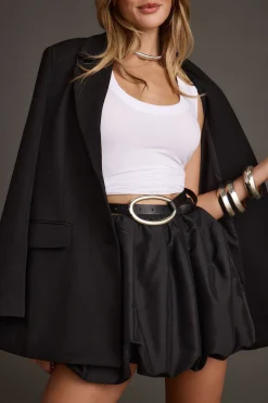 New Viper Black Bubble Mini Skirt Date Night Bottoms|Going Out Bottoms