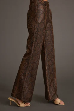 Outlet Viper Room Snake Print Vegan Leather Pants Pants