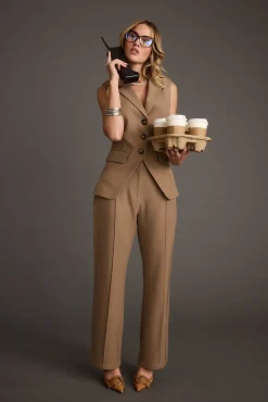 New Virginia Taupe Blazer Vest Sets|Sets