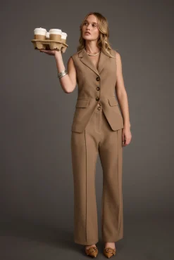 New Virginia Taupe Blazer Vest Sets|Sets