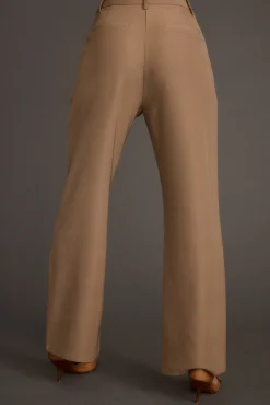 Best Virginia Taupe Seamed Slim Leg Trousers Work Wear Bottoms|Pants