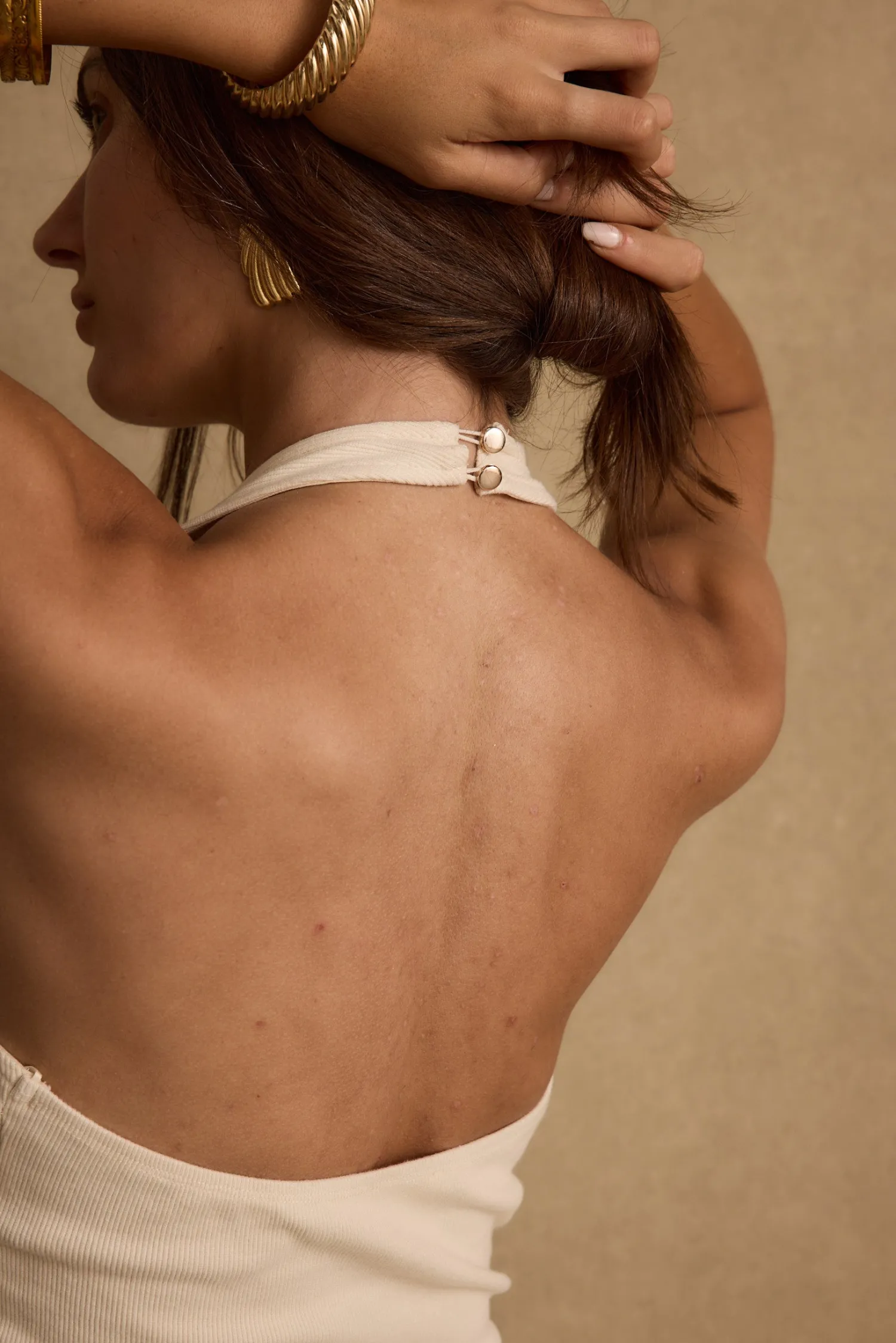Hot Viviana Cream Halter Maxi Dress The White Edit|Golden Hour Bachelorette