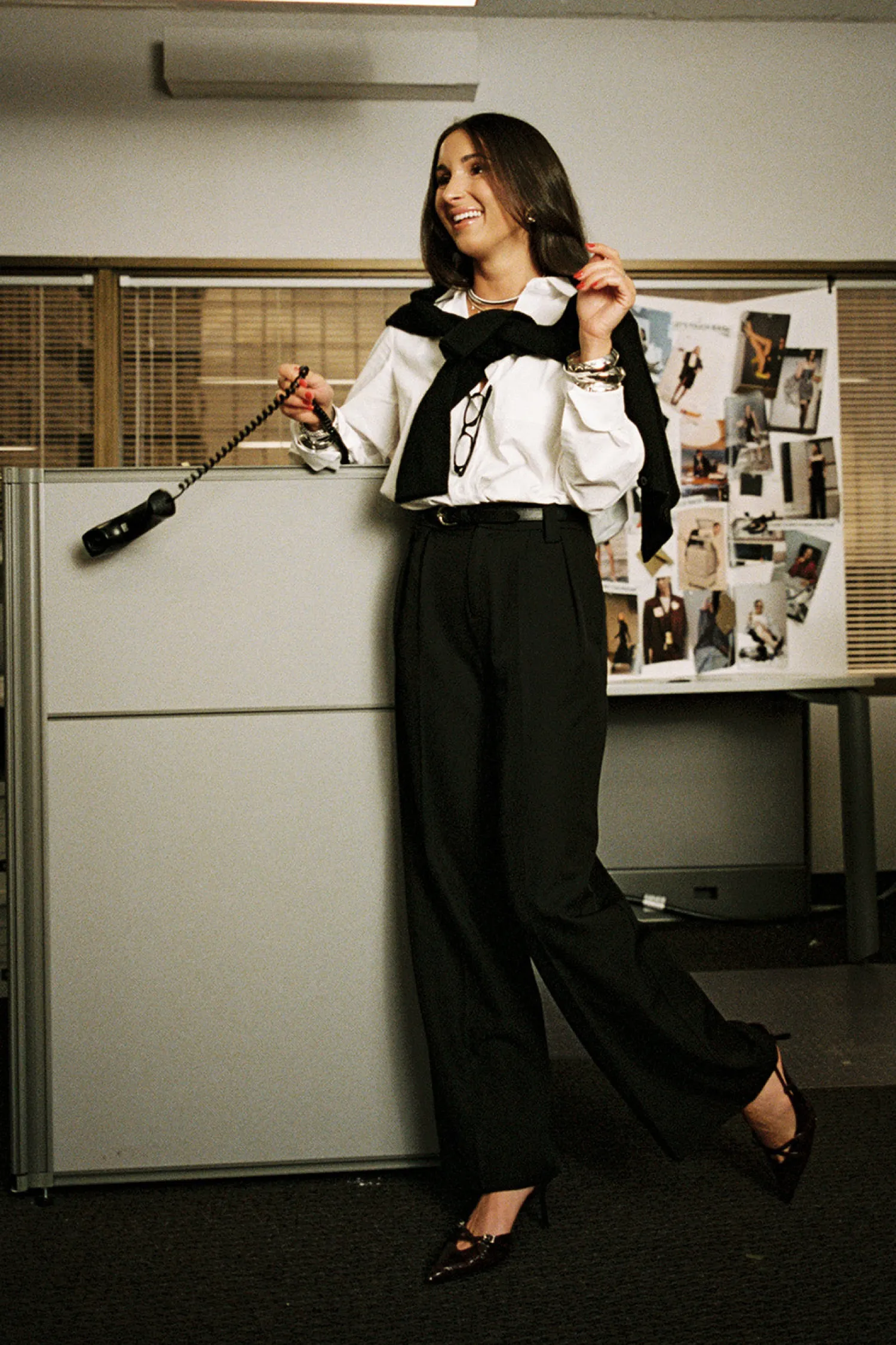 Sale Weiss Black Wide Leg Trousers Pants|Work Wear Bottoms