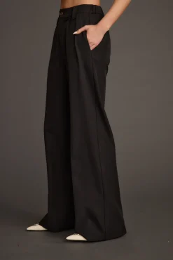 Sale Weiss Black Wide Leg Trousers Pants|Work Wear Bottoms