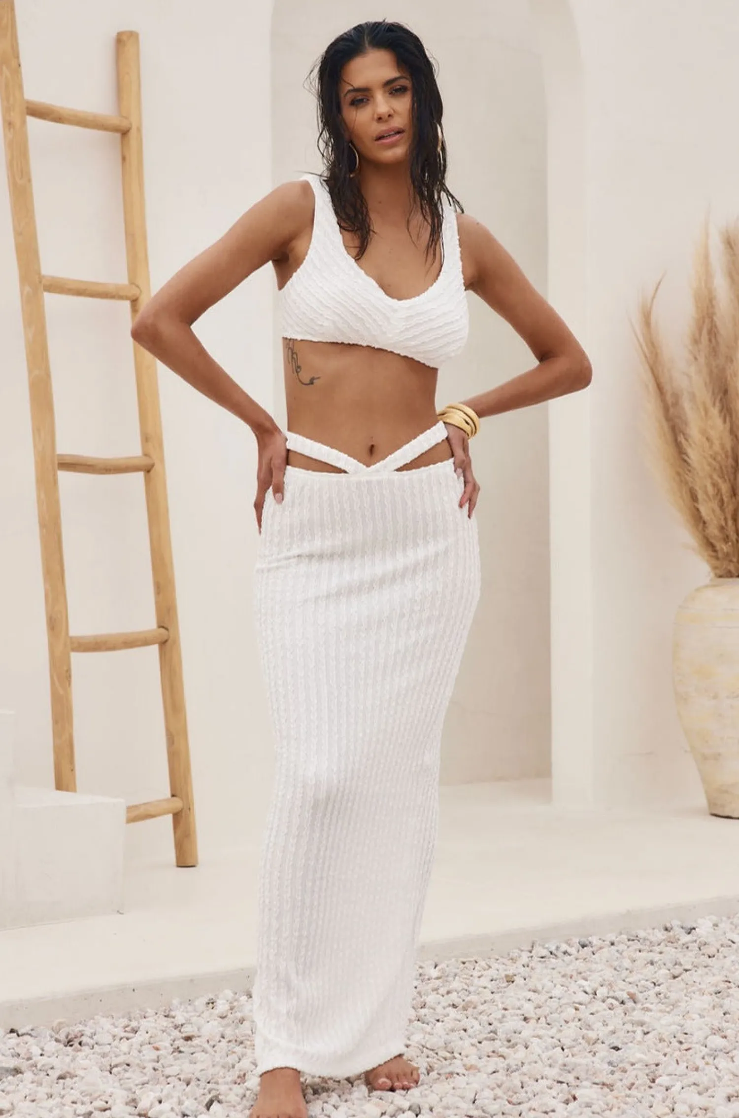 Clearance West Coast White Crop Top Tees + Tanks|The White Edit