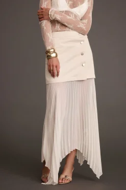 Best Whitney Bone Layered Pleated Maxi Skirt Skirts|Denim + Diamonds Bachelorette