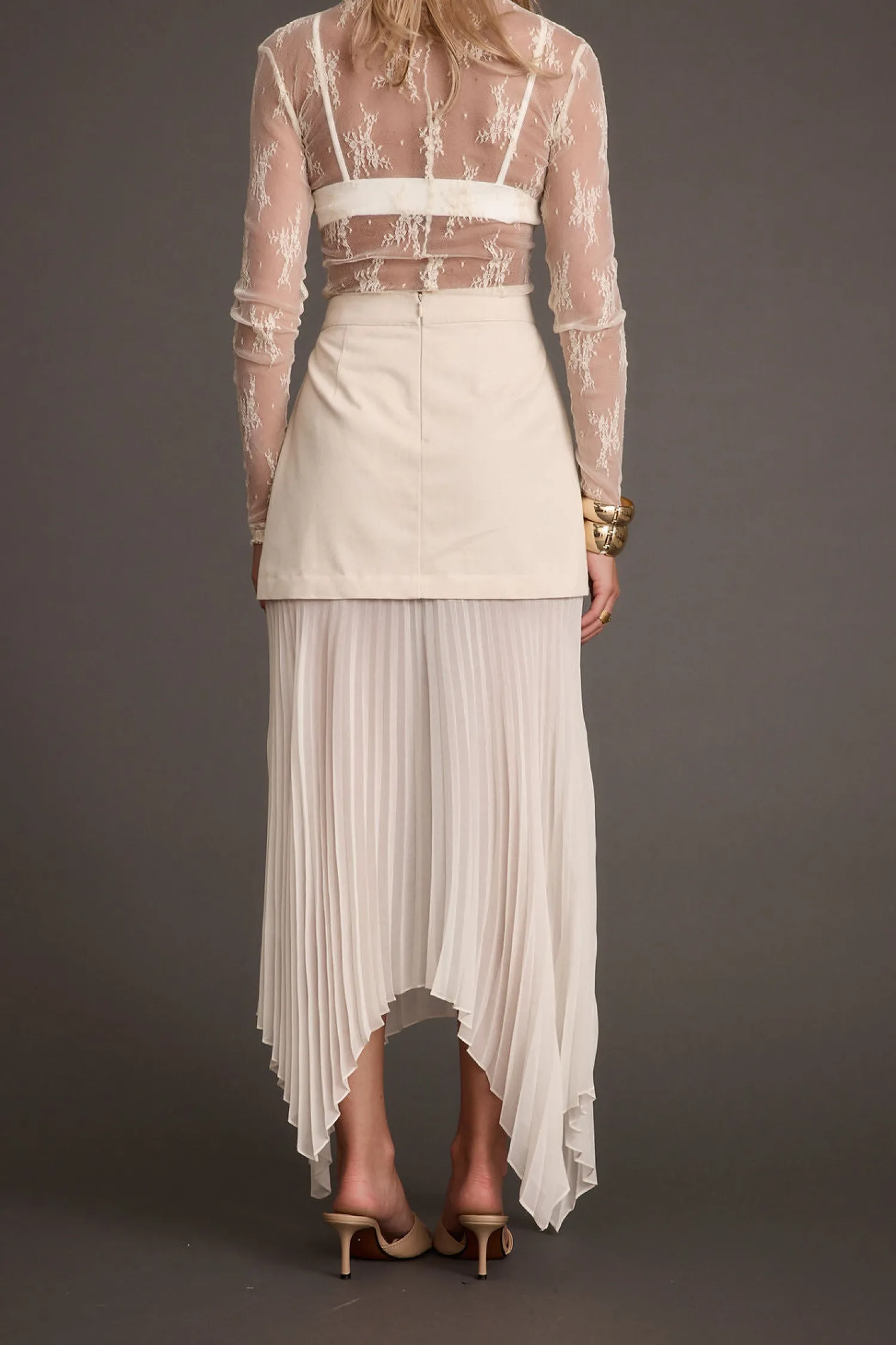 Best Whitney Bone Layered Pleated Maxi Skirt Skirts|Denim + Diamonds Bachelorette