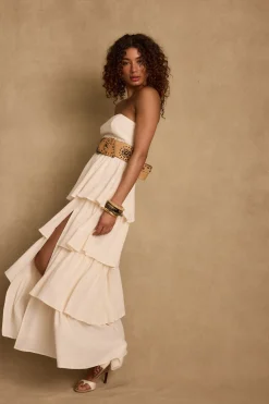 Hot Zula Natural Strapless Maxi Dress The White Edit|Golden Hour Bachelorette